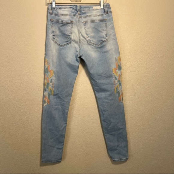 Miss Me Blue and Orange Embroidered Skinny Jeans - Picture 6 of 8